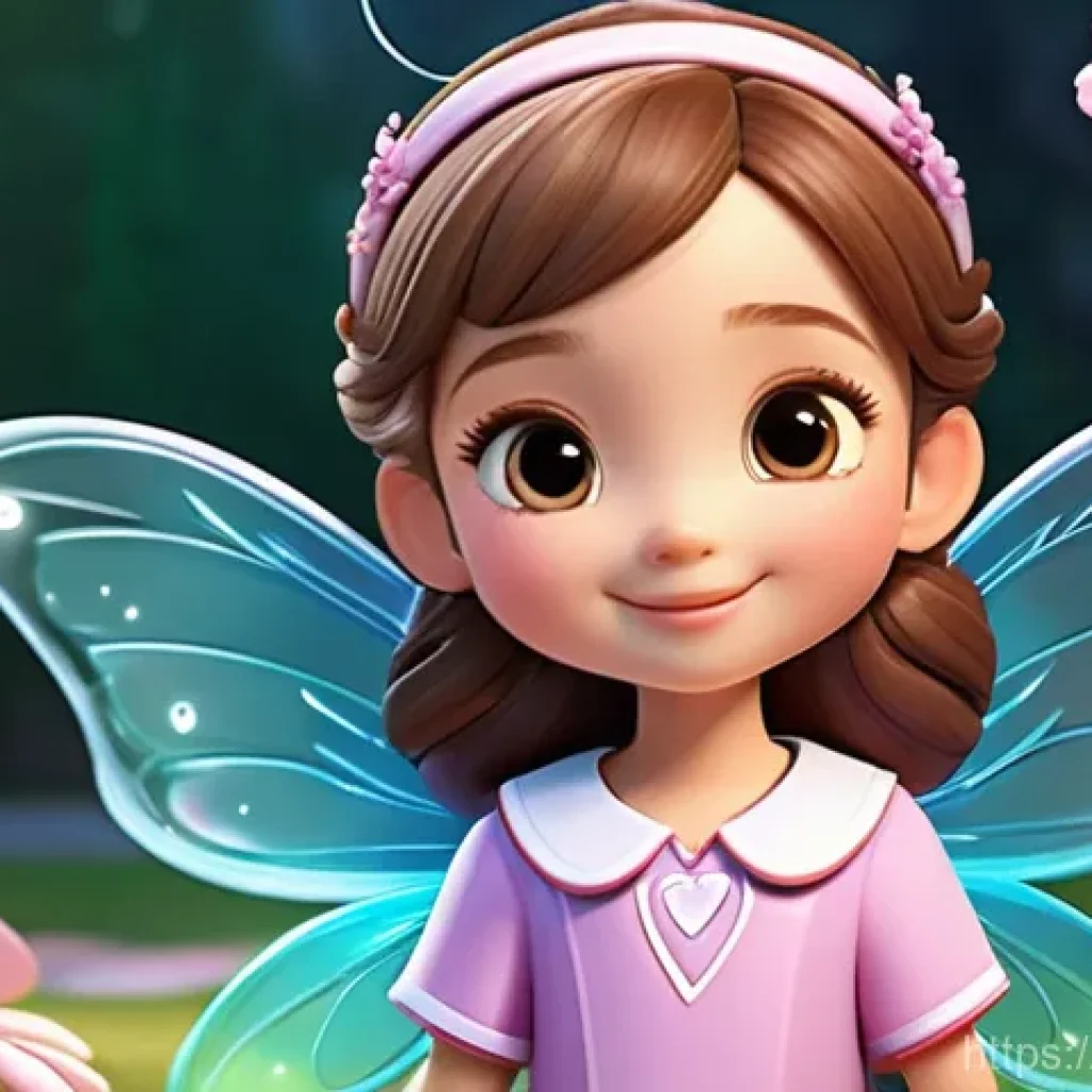 티니핑 인기 장면 분석 - A cheerful and vibrant scene featuring Princess Romi, an adorable adolescent girl with sparkling eye...