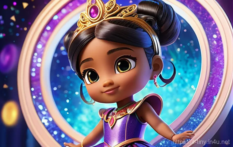 티니핑 인기 장면 분석 - A group of diverse and cute 'Teenieping' emotion fairies, each in their unique 'chibi'-style design,...