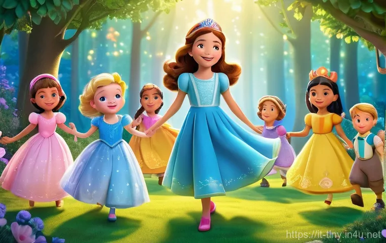 티니핑 글로벌 팬덤 반응 - A vibrant and heartwarming illustration depicting Princess Romi (wearing her iconic, modest princess...