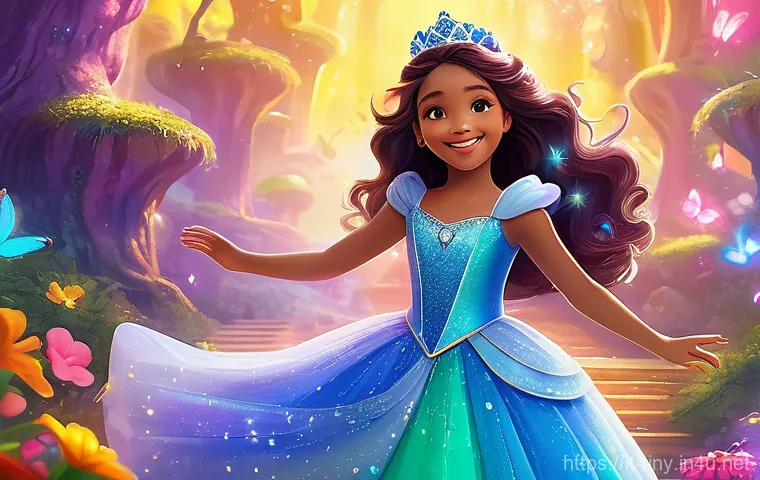 티니핑 애니메이션 평가 리뷰 - **Prompt: "Princess Romi and a vibrant group of diverse Teeniepings in a magical, sparkling setting....