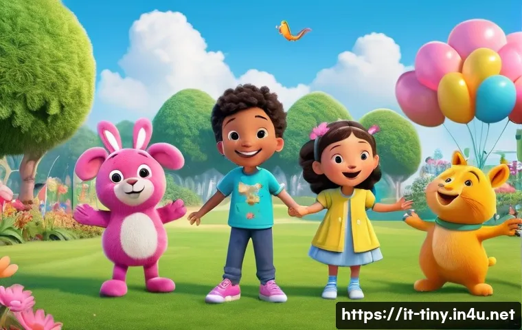 티니핑 국내 방영 채널 - A colorful and lively children&rsquo;s TV show scene featuring friendly animated characters from TiniPing,...