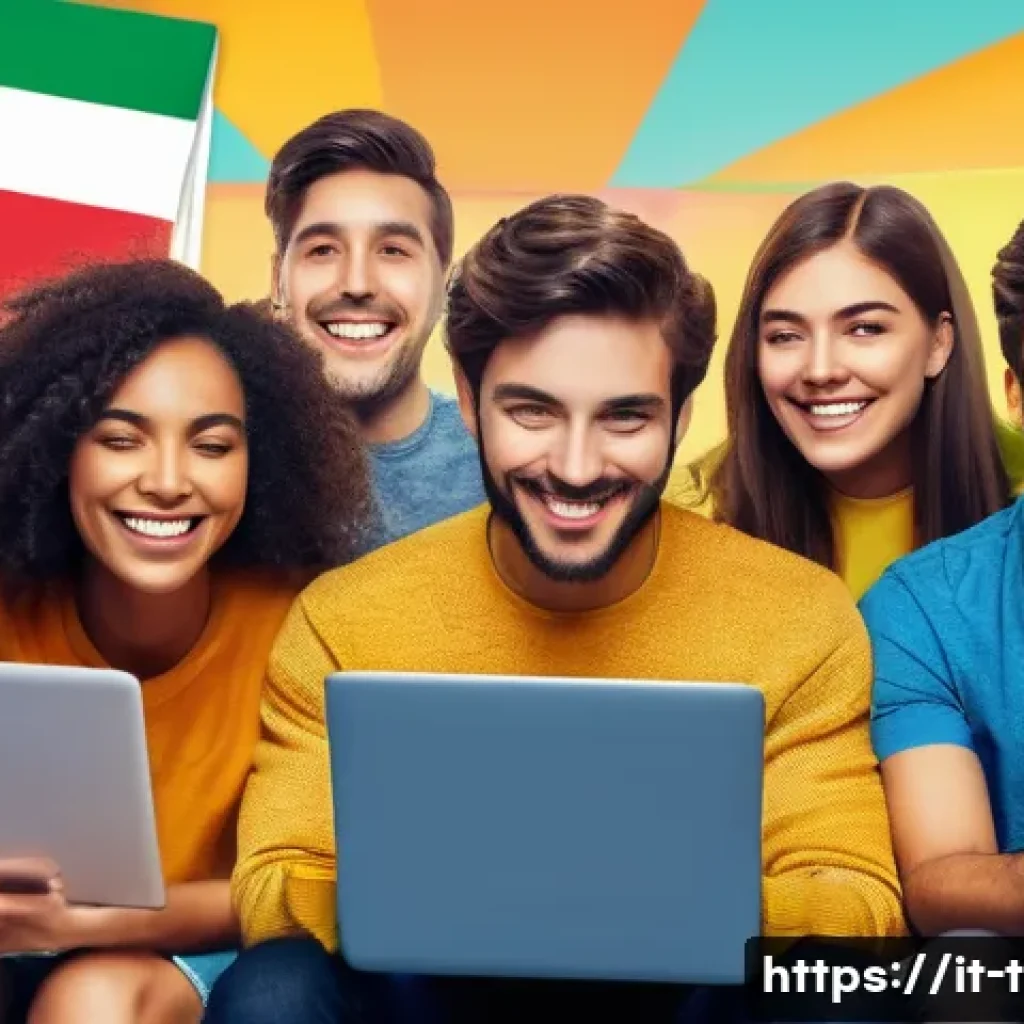 티니핑 팬클럽 가입 방법 - A vibrant online fan club community scene featuring diverse Italian adults and teenagers actively en...