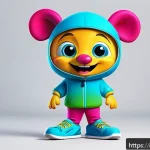 Home 21 티니핑 마스코트 이벤트 참여 후기 - A playful and friendly mascot character designed for a tech brand, featuring clean vector lines and ...