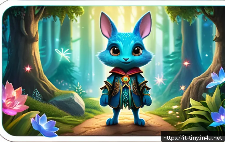 티니핑 캐릭터별 수집 카드 - A vibrant, detailed illustration of a rare Tinyping trading card featuring the character Tiny in a d...